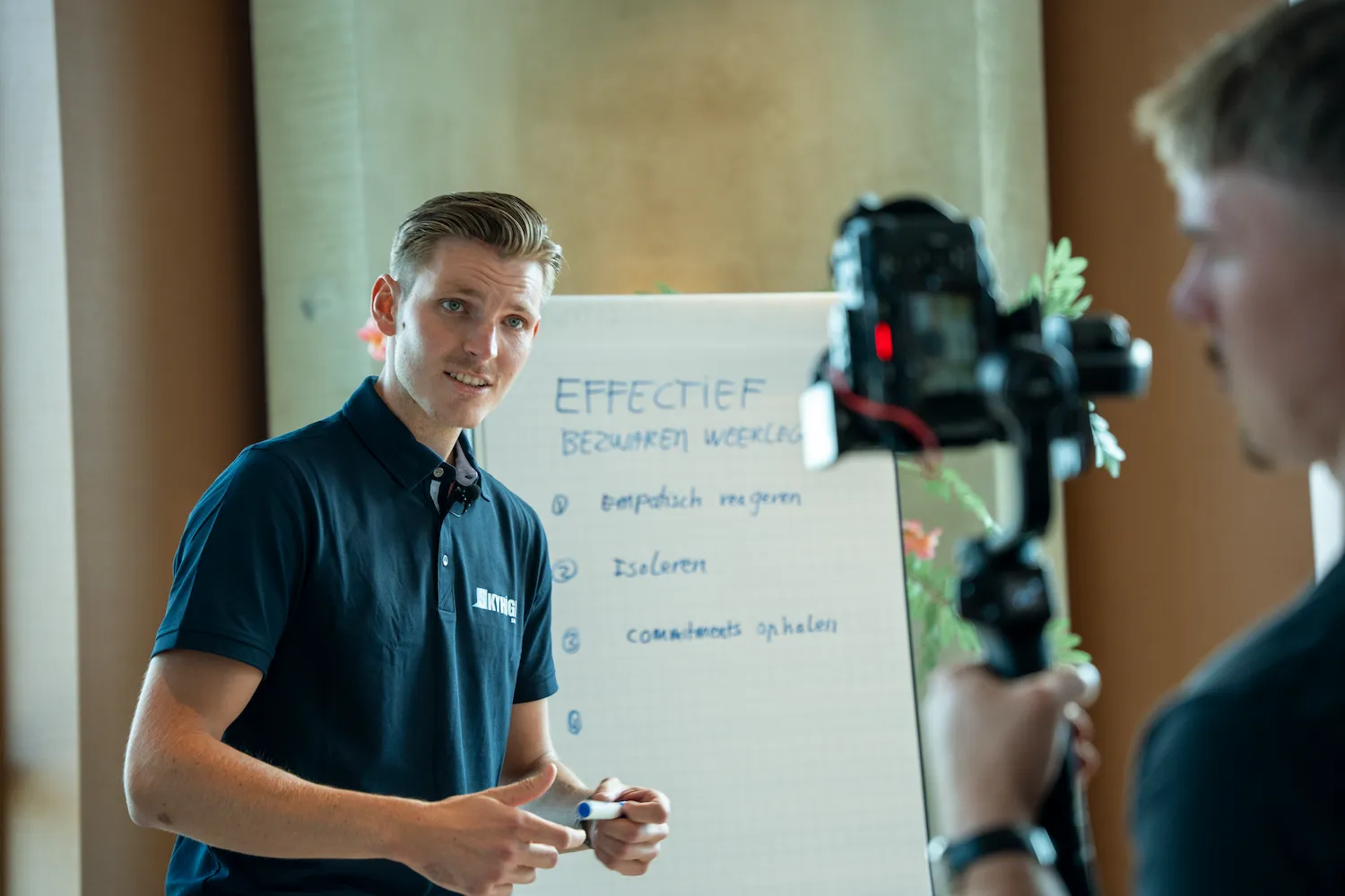 Training opname met whiteboard