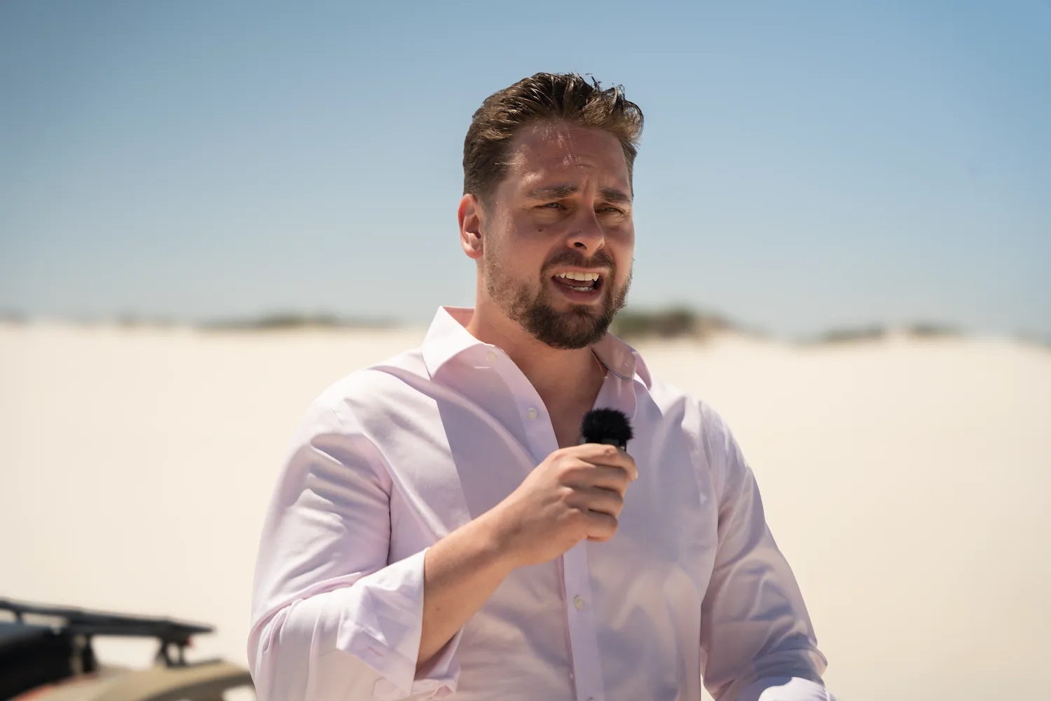 De oprichter van Future of Finance in een professionele opname-omgeving